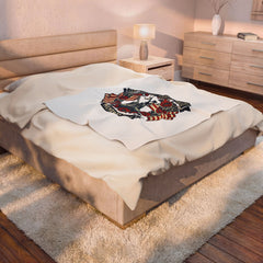 Honor the Fallen Memorial Day Velveteen Plush Blanket | USA 250, vintage distressed Americana