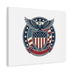 USA 250 Vintage Distressed Eagle Shield Canvas, Memorial Day Americana 1776–2026