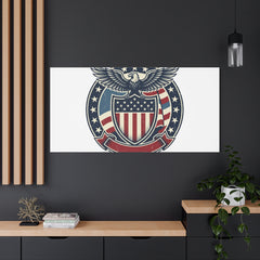 USA 250 Vintage Distressed Eagle Shield Canvas, Memorial Day Americana 1776–2026