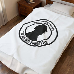 You Are Not Forgotten Velveteen Plush Blanket | Memorial Day USA 250, 1776–2026, vintage distressed Americana