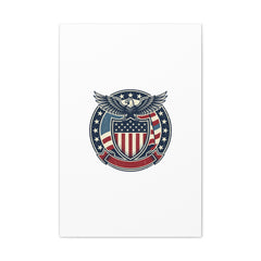 USA 250 Vintage Distressed Eagle Shield Canvas, Memorial Day Americana 1776–2026