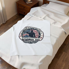 Memorial Day Salute Velveteen Plush Blanket | USA 250, 1776–2026, vintage distressed