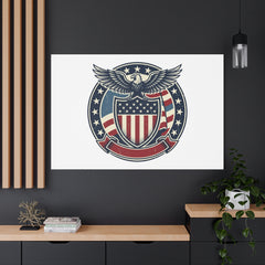 USA 250 Vintage Distressed Eagle Shield Canvas, Memorial Day Americana 1776–2026