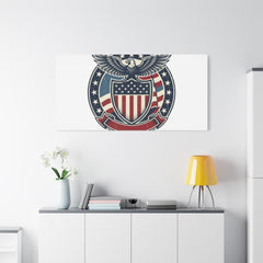 USA 250 Vintage Distressed Eagle Shield Canvas, Memorial Day Americana 1776–2026