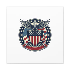 USA 250 Vintage Distressed Eagle Shield Canvas, Memorial Day Americana 1776–2026