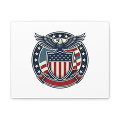 USA 250 Vintage Distressed Eagle Shield Canvas, Memorial Day Americana 1776–2026