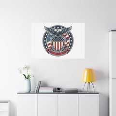 USA 250 Vintage Distressed Eagle Shield Canvas, Memorial Day Americana 1776–2026
