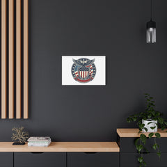 USA 250 Vintage Distressed Eagle Shield Canvas, Memorial Day Americana 1776–2026