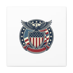 USA 250 Vintage Distressed Eagle Shield Canvas, Memorial Day Americana 1776–2026