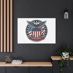 USA 250 Vintage Distressed Eagle Shield Canvas, Memorial Day Americana 1776–2026