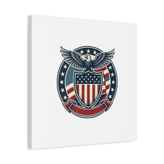 USA 250 Vintage Distressed Eagle Shield Canvas, Memorial Day Americana 1776–2026