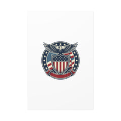 USA 250 Vintage Distressed Eagle Shield Canvas, Memorial Day Americana 1776–2026