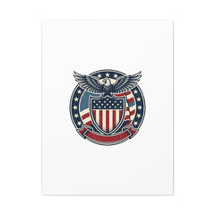 USA 250 Vintage Distressed Eagle Shield Canvas, Memorial Day Americana 1776–2026