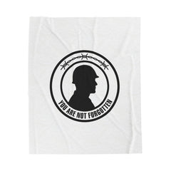 You Are Not Forgotten Velveteen Plush Blanket | Memorial Day USA 250, 1776–2026, vintage distressed Americana