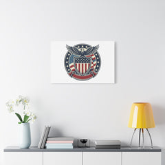 USA 250 Vintage Distressed Eagle Shield Canvas, Memorial Day Americana 1776–2026