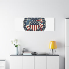 USA 250 Vintage Distressed Eagle Shield Canvas, Memorial Day Americana 1776–2026