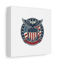 USA 250 Vintage Distressed Eagle Shield Canvas, Memorial Day Americana 1776–2026
