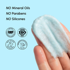 Face Polishing Scrub & Exfoliator in blue jar for smooth, glowing skin with collagen and glycolic acid.