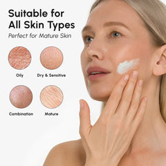 Face Polishing Scrub & Exfoliator in blue jar for smooth, glowing skin with collagen and glycolic acid.