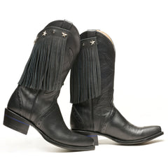 Stylish Boot Fringe cowboy boots with brown leather and decorative fringe for everyday fashion.