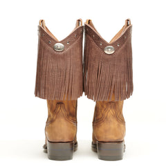 Stylish Boot Fringe cowboy boots with brown leather and decorative fringe for everyday fashion.